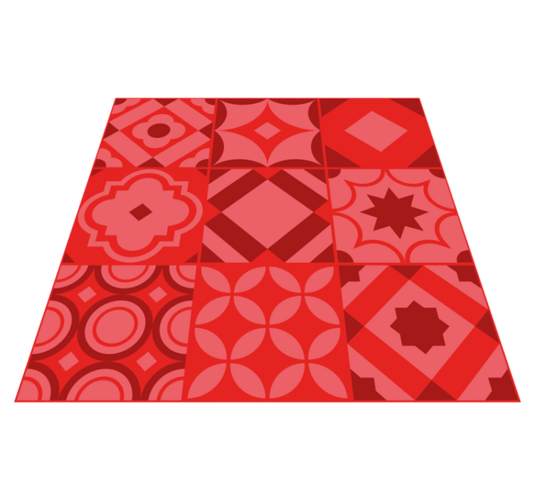 red tiles  kitchen vinyl rug - TenStickers