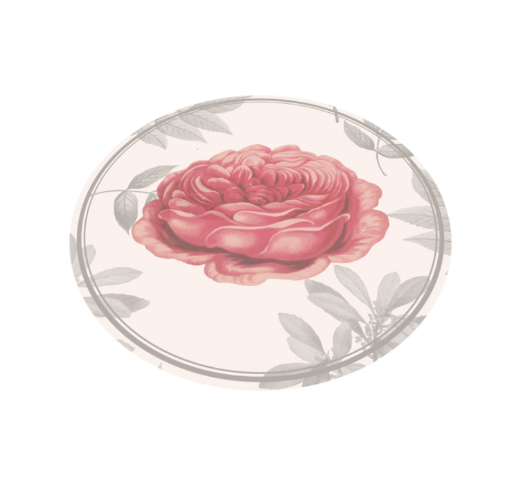 Pink rose floral living room rug - TenStickers