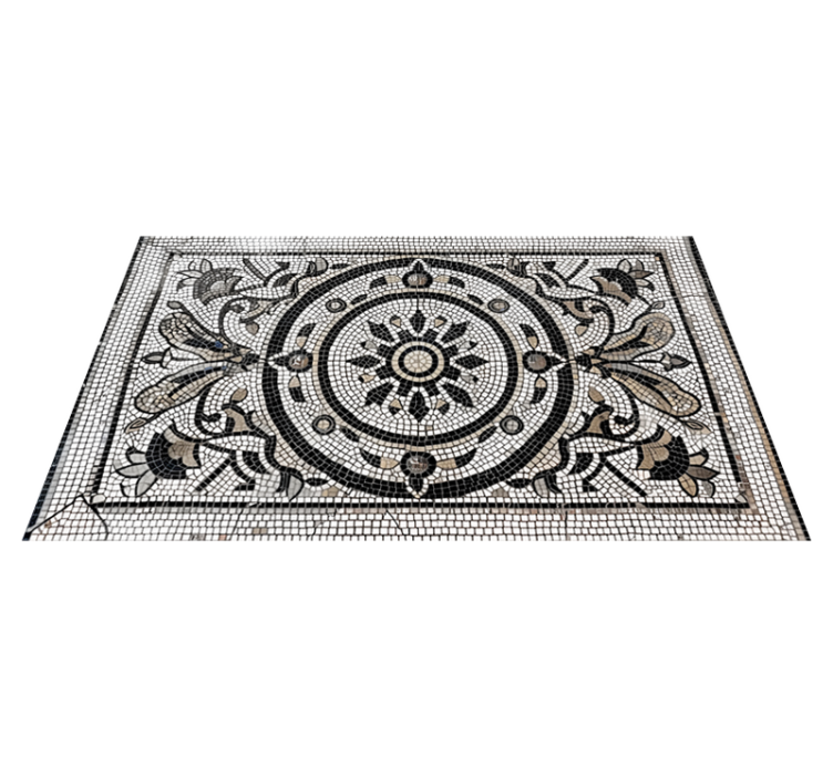 Art Nouveau design dining room vinyl rug - TenStickers