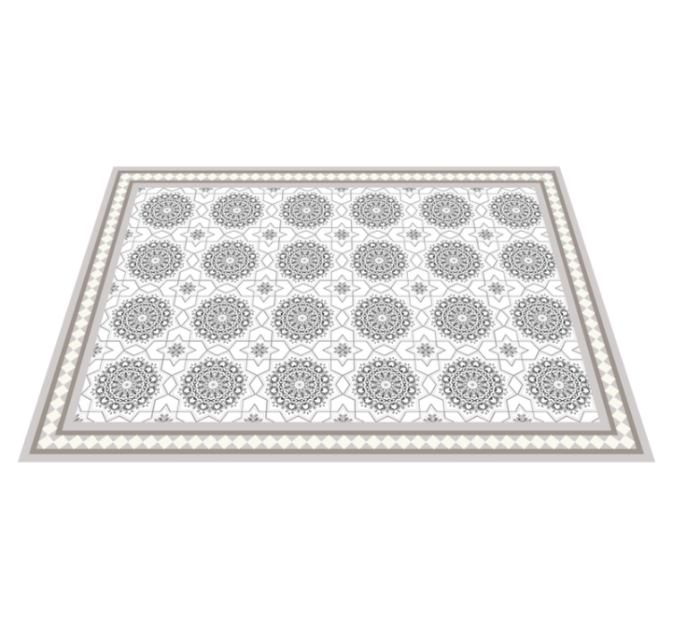 Moroccan light grey design dining room vinyl rug - TenStickers