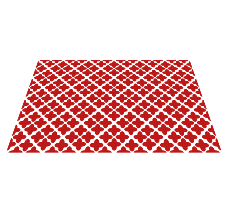 White geometric pattern red vinyl rug - TenStickers