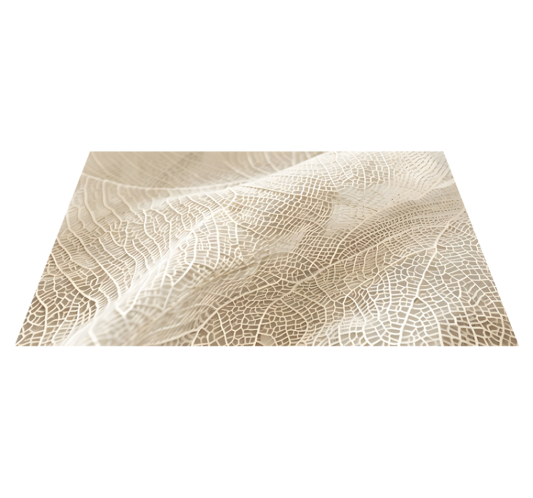 Minimalist leaves beige vinyl rug - TenStickers