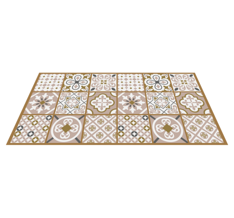 Patterned Floor Accent tile vinyl rug - TenStickers
