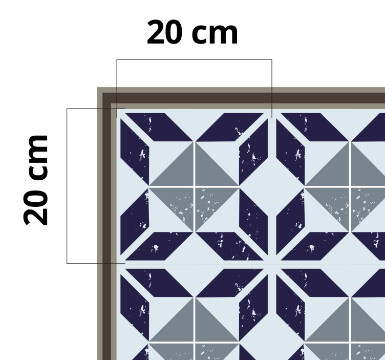 Light blue geometric stars  tile carpet - TenStickers