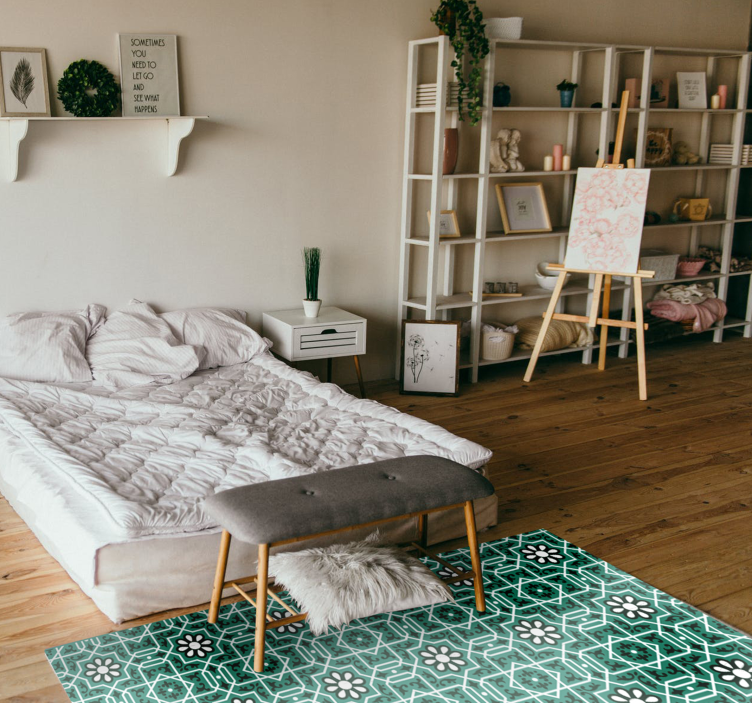 long kitchen vinyl rug with pattern tile carpet - TenStickers