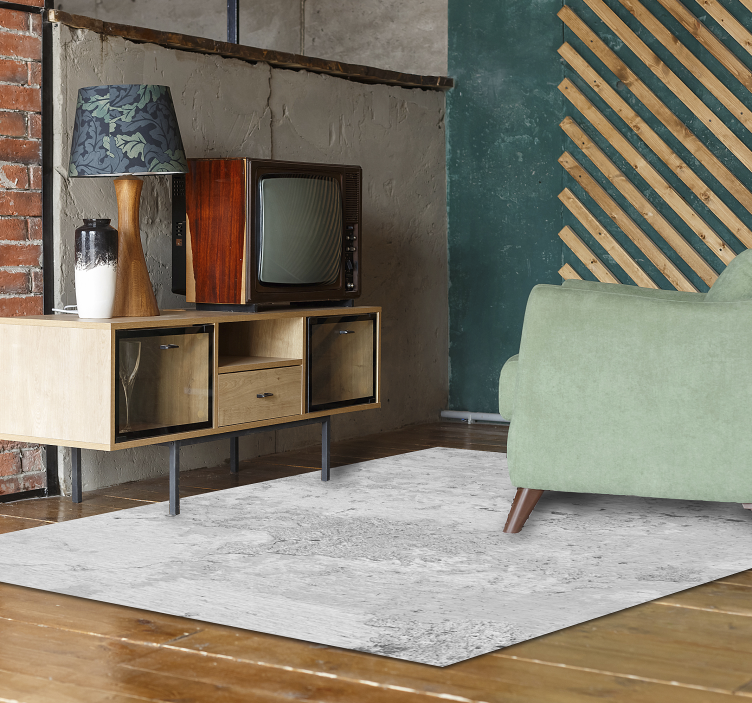 Stunning white cement vinyl rug - TenStickers