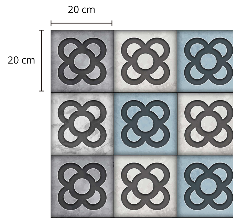 Barcelona street tiles style modern vinyl rug - TenStickers