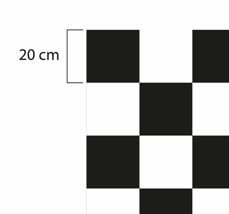 Checkerboard black and white kitchen vinyl rug - TenStickers