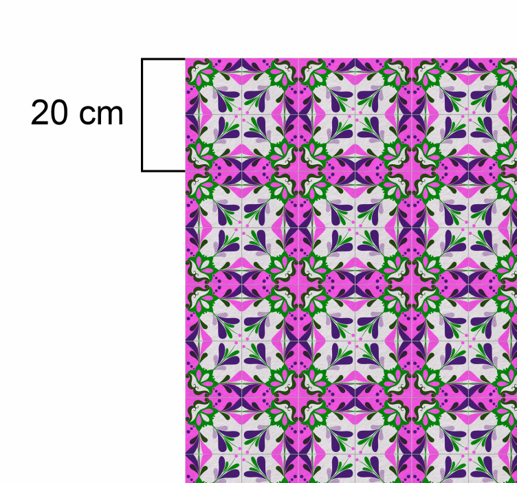 Pink hydraulic tile vintage vinyl rug - TenStickers