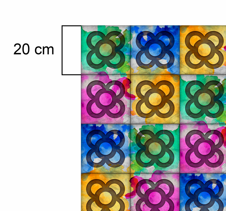 Colorful panot tile vintage vinyl rug - TenStickers