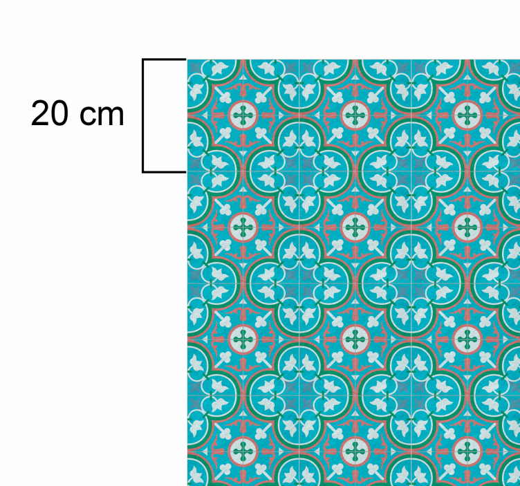 Blue hydraulic tile vintage vinyl carpet - TenStickers