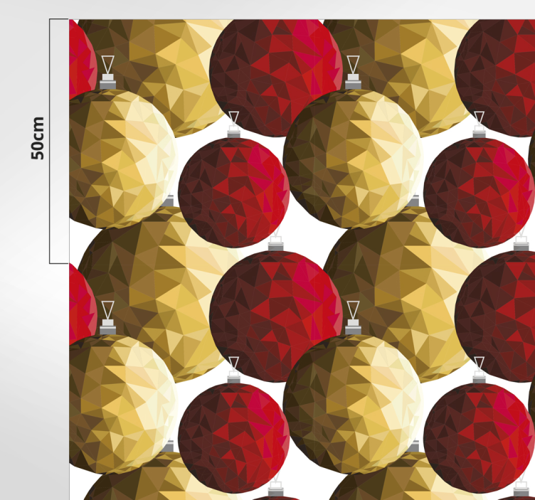 Golden and red polygonal balls Christmas rug - TenStickers