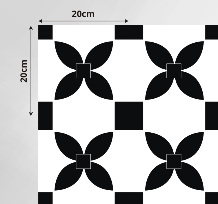 Monochrome Tiling kitchen vinyl rug - TenStickers