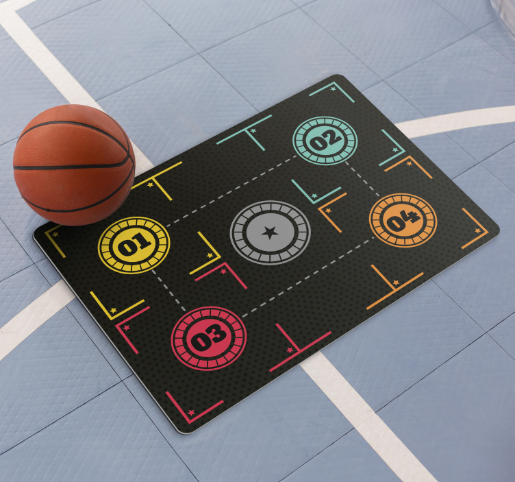 Basketball training rectangular floor rug - TenStickers