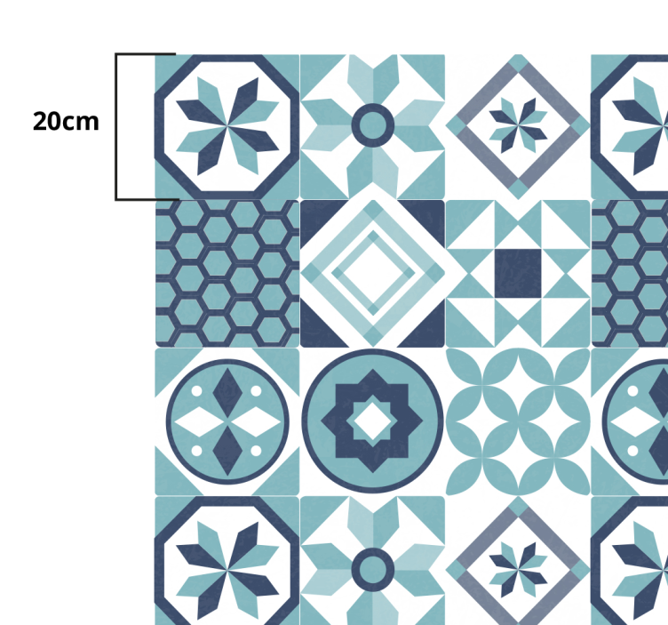 dark blue ornaments tile carpet - TenStickers