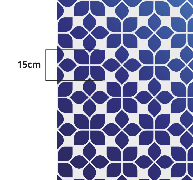 blue flowers mosaic vinyl rug - TenStickers