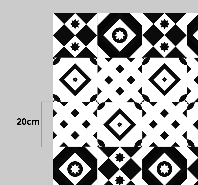 Patchwork black and white modern rug - TenStickers