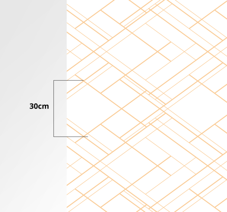 Golden irregular lines over white room rug - TenStickers