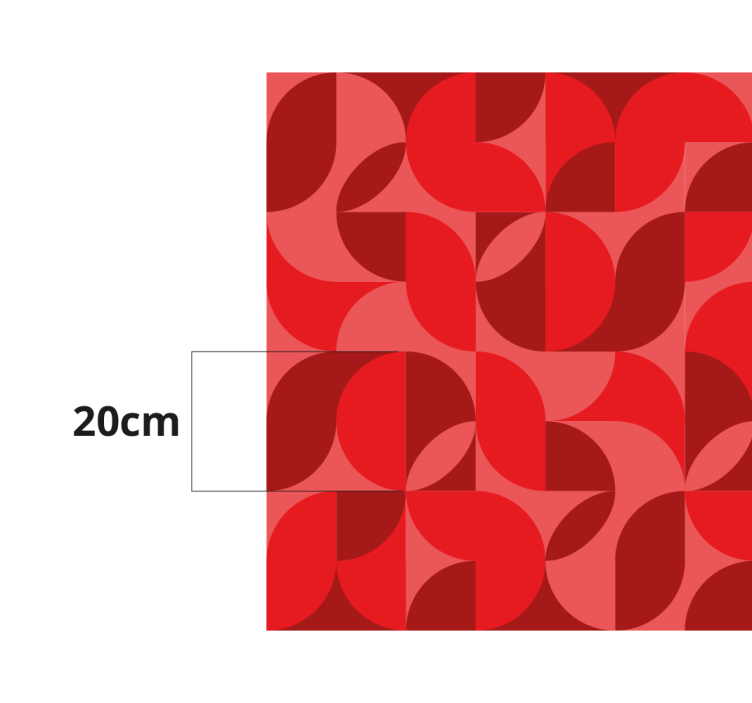 red retro living room vinyl rug - TenStickers