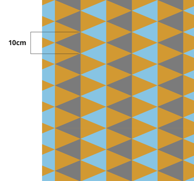 Orange, blue and grey triangles geometric rugs - TenStickers