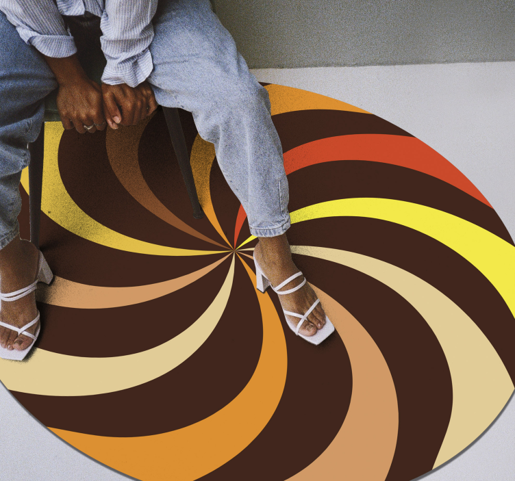 70s pop swirl twist vintage rug - TenStickers