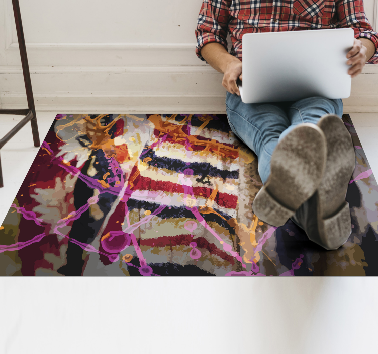 Abstract Color Flow texture vinyl rug - TenStickers