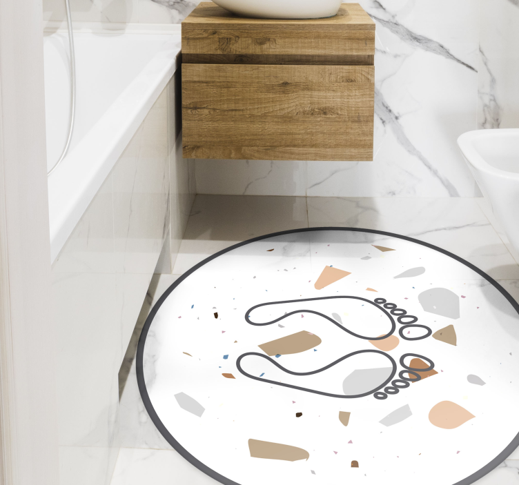 Abstract Footprint bathroom vinyl rug - TenStickers