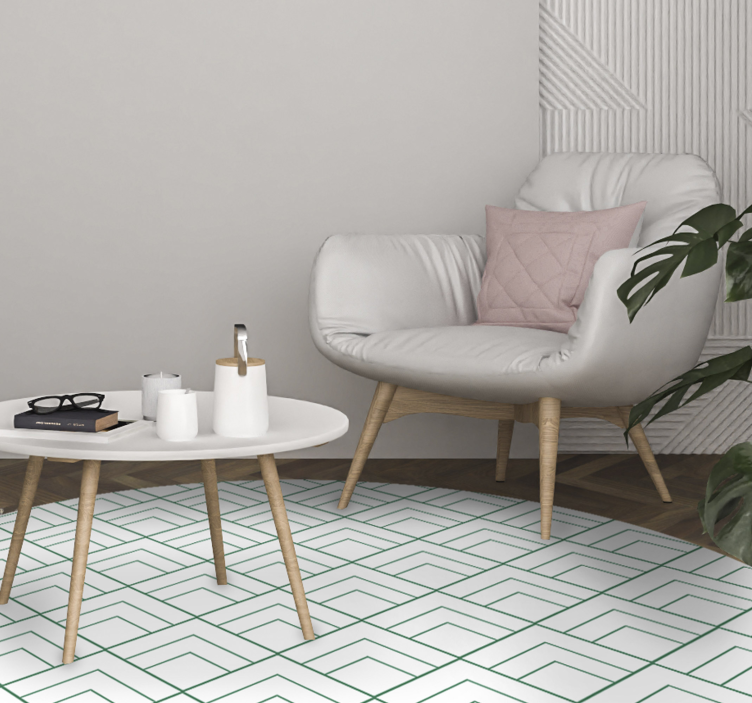 Geometric Lines Layer geometric vinyl rug - TenStickers