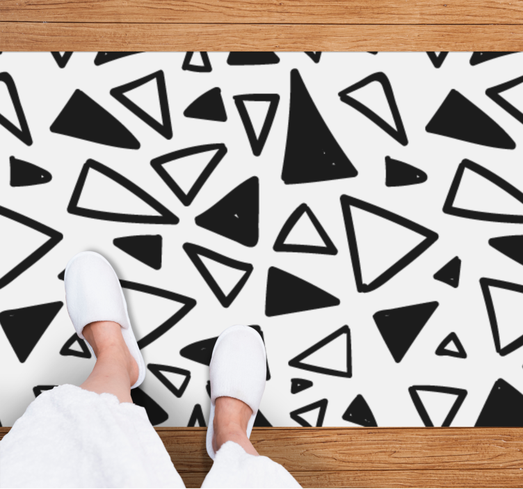 Abstract Triangular geometric vinyl rug - TenStickers