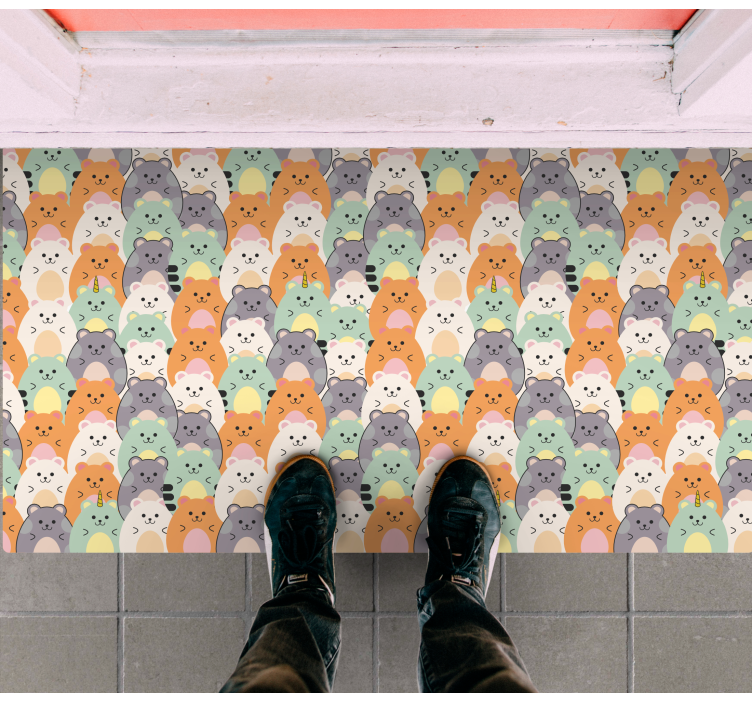 Adorable animal expressions entrance hall vinyl rug - TenStickers