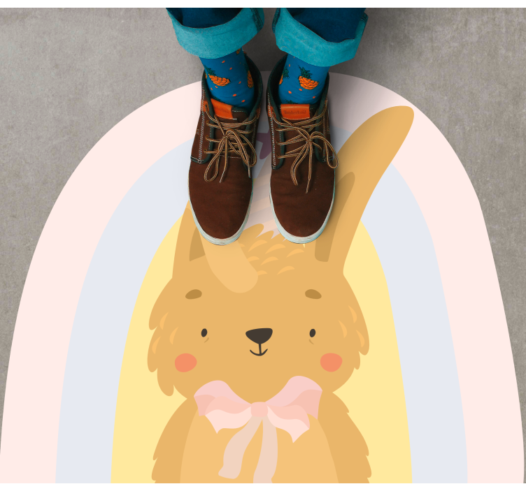 Adorable Bunny Artwork kids vinyl rug - TenStickers