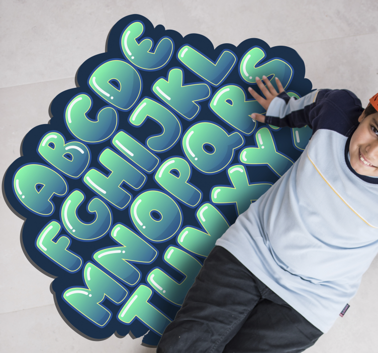 ABC alphabet cloud design vinyl rug - TenStickers