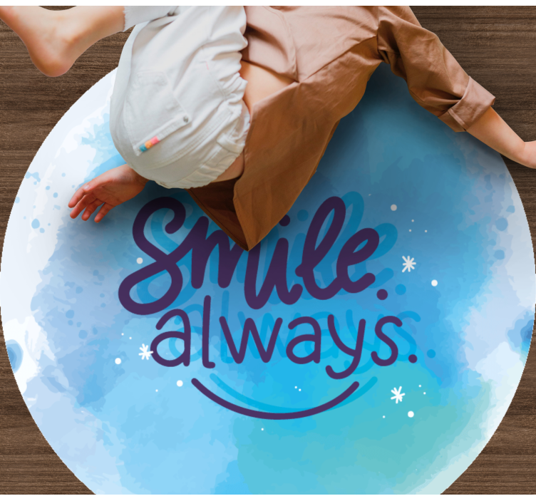 Always Grin custom vinyl rug - TenStickers