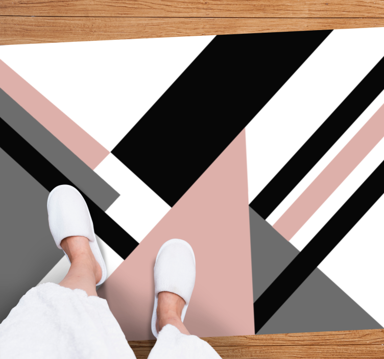 Angular Contrast geometric vinyl rug - TenStickers