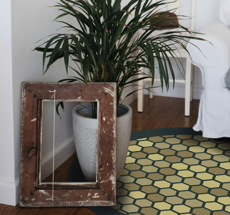 Geometric Honeycomb Structure geometric vinyl rug - TenStickers