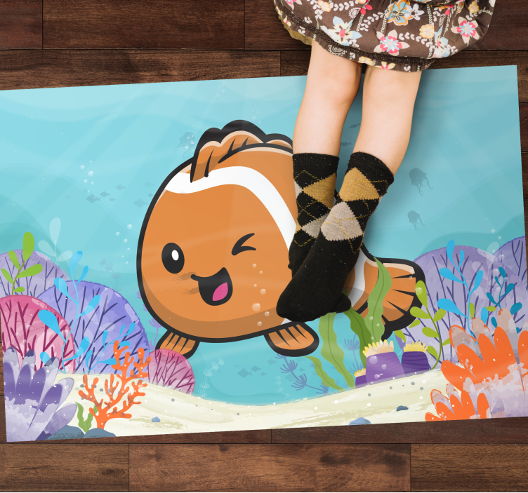 Animated Aquatic Adventure kids vinyl rug - TenStickers