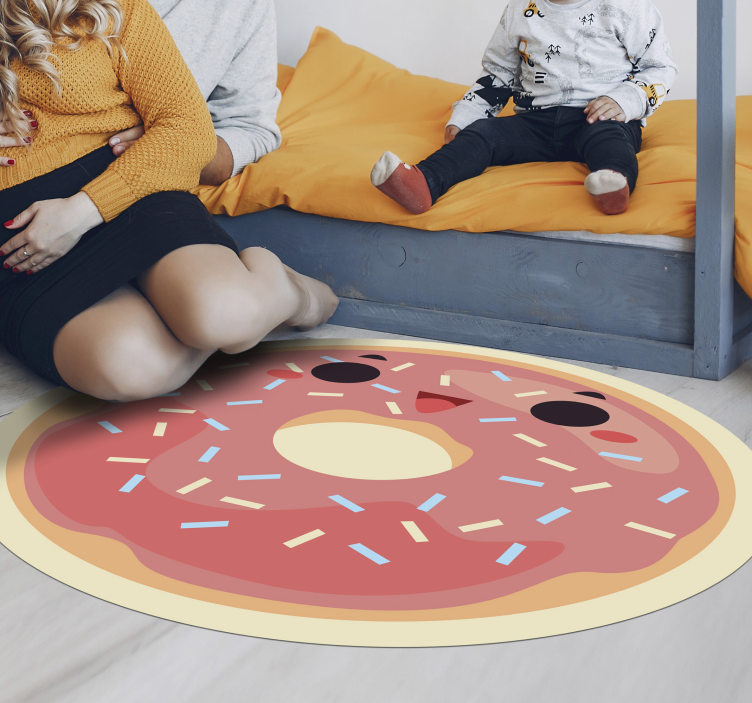 Animated Donut kids vinyl rug - TenStickers