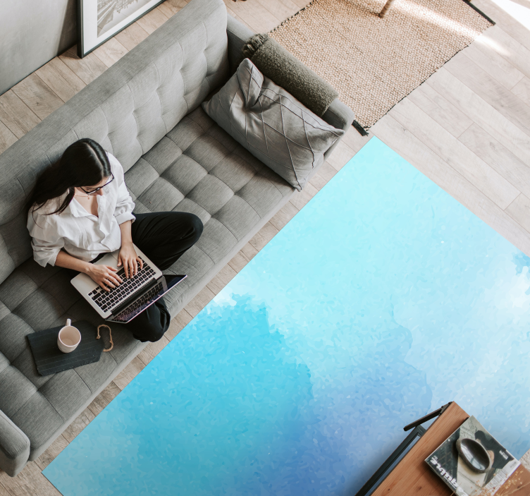 Aqua Ombre texture vinyl rug - TenStickers