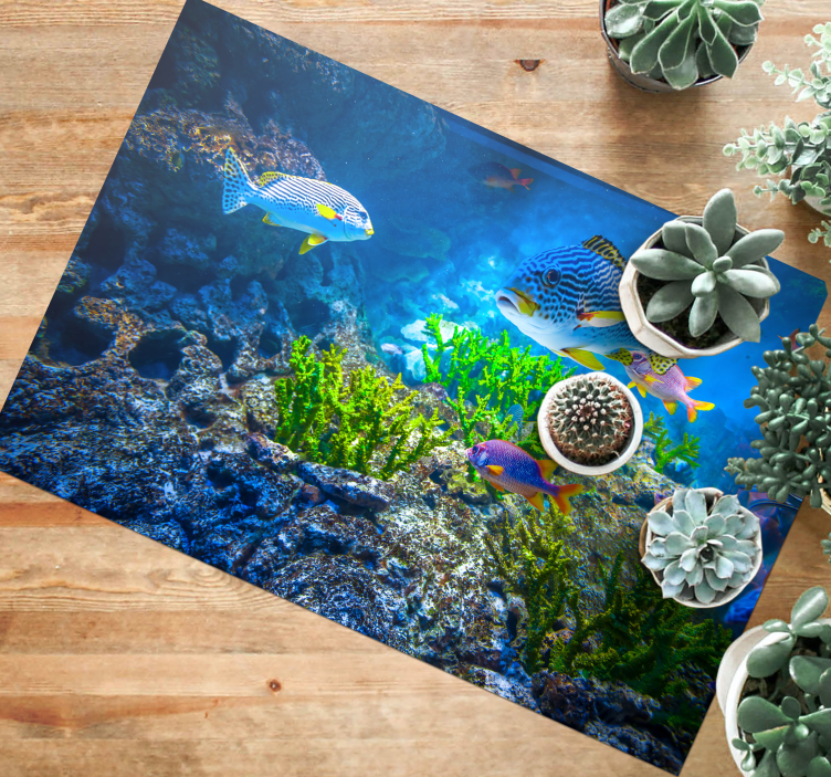 Aquatic Life Scene animal vinyl rug - TenStickers