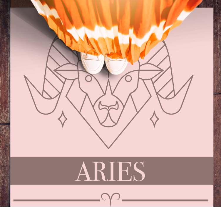 Aries zodiac symbol vinyl floor mat - TenStickers