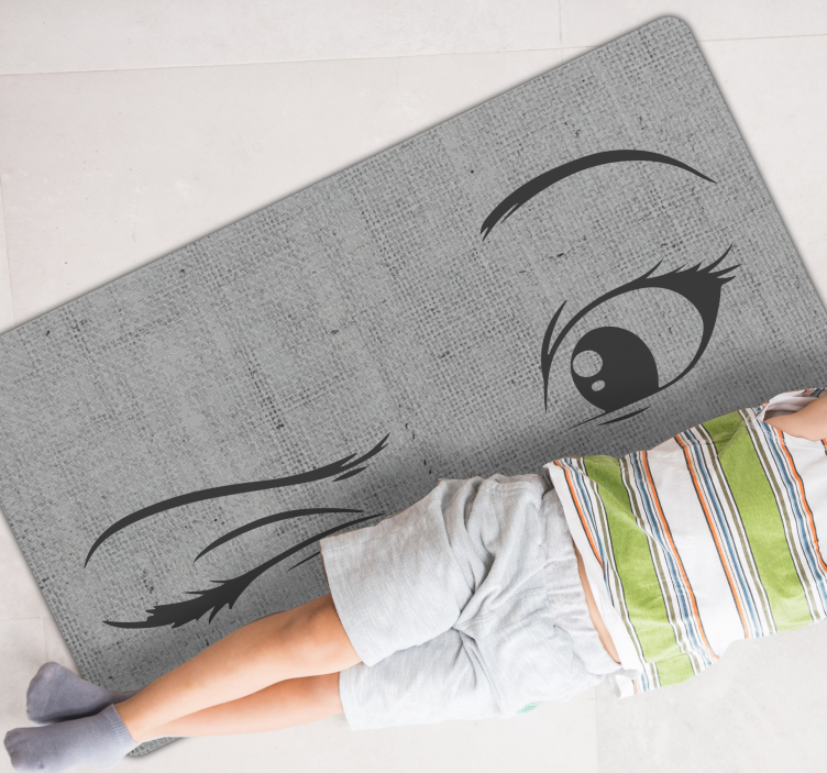 Artistic Eyeliner Sketch teenage bedroom vinyl rug - TenStickers