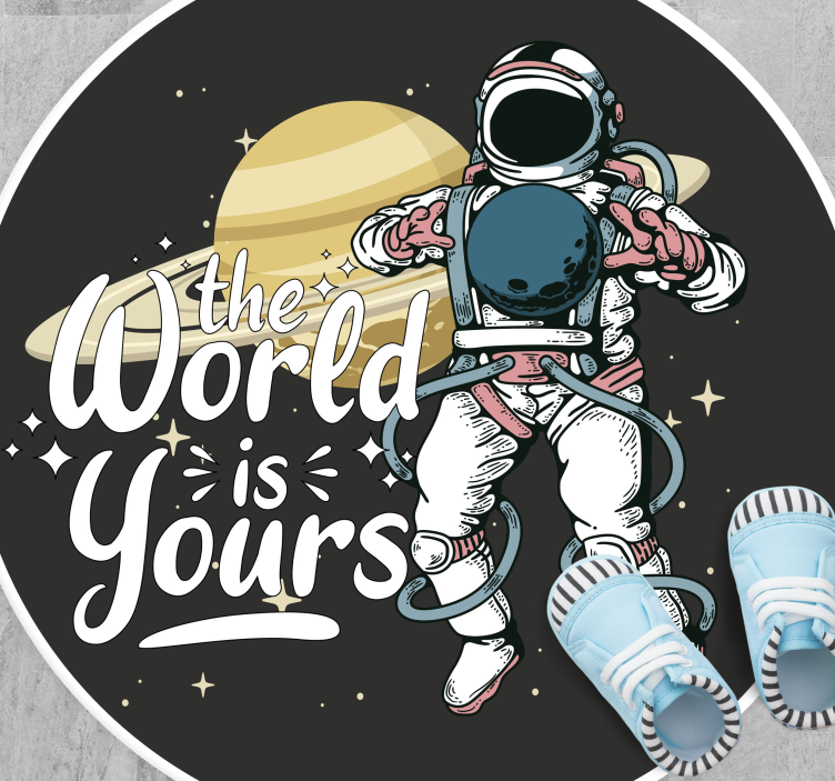 Astronaut Exploration teenage bedroom vinyl rug - TenStickers
