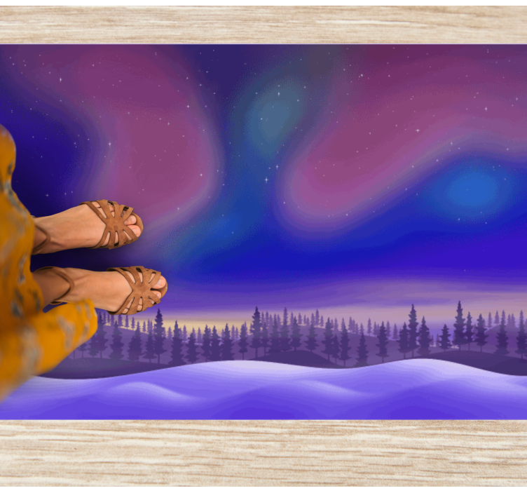 Aurora Night Sky nature vinyl rug - TenStickers