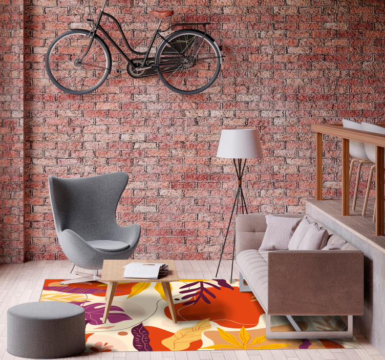 Autumn Foliage Patterns nature vinyl rug - TenStickers