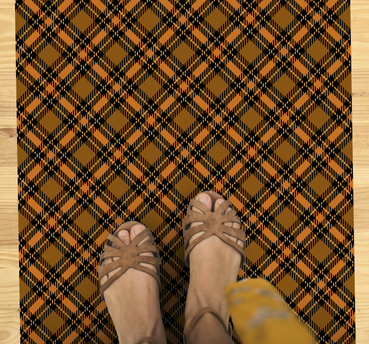 Autumn Plaid Pattern texture vinyl rug - TenStickers