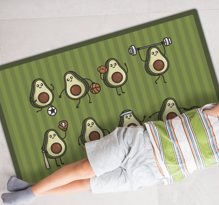 Avocado Characters kids vinyl rug - TenStickers