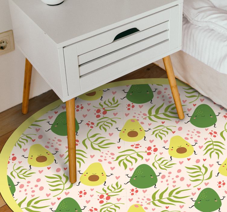 Avocado Fun Pattern kids vinyl rug - TenStickers