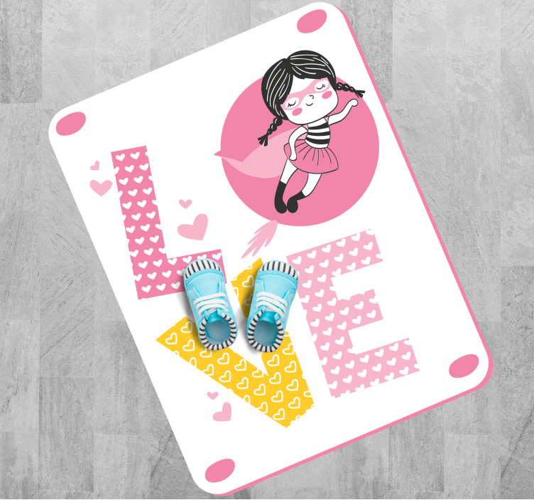 Ballerina Love Illustration nursery vinyl rugs - TenStickers