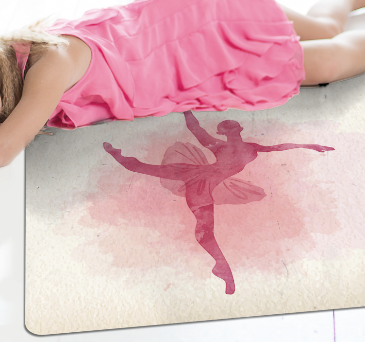 Ballet Dancer Silhouette kids vinyl rug - TenStickers