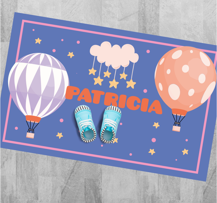 Ballooning Adventures custom vinyl rug - TenStickers